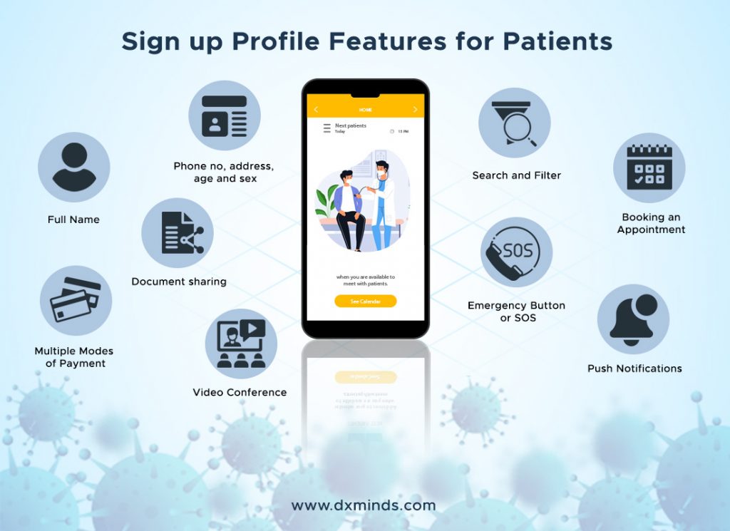 on demand doctor app development user interface